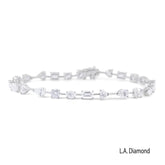 14K White Gold Fancy Diamond Tennis Bracelet